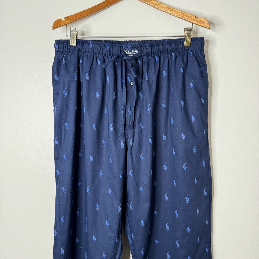Polo Ralph Lauren Navy‎ Blue All Over Pony Print 100% Cotton Men’s Large - Picture 8 of 8